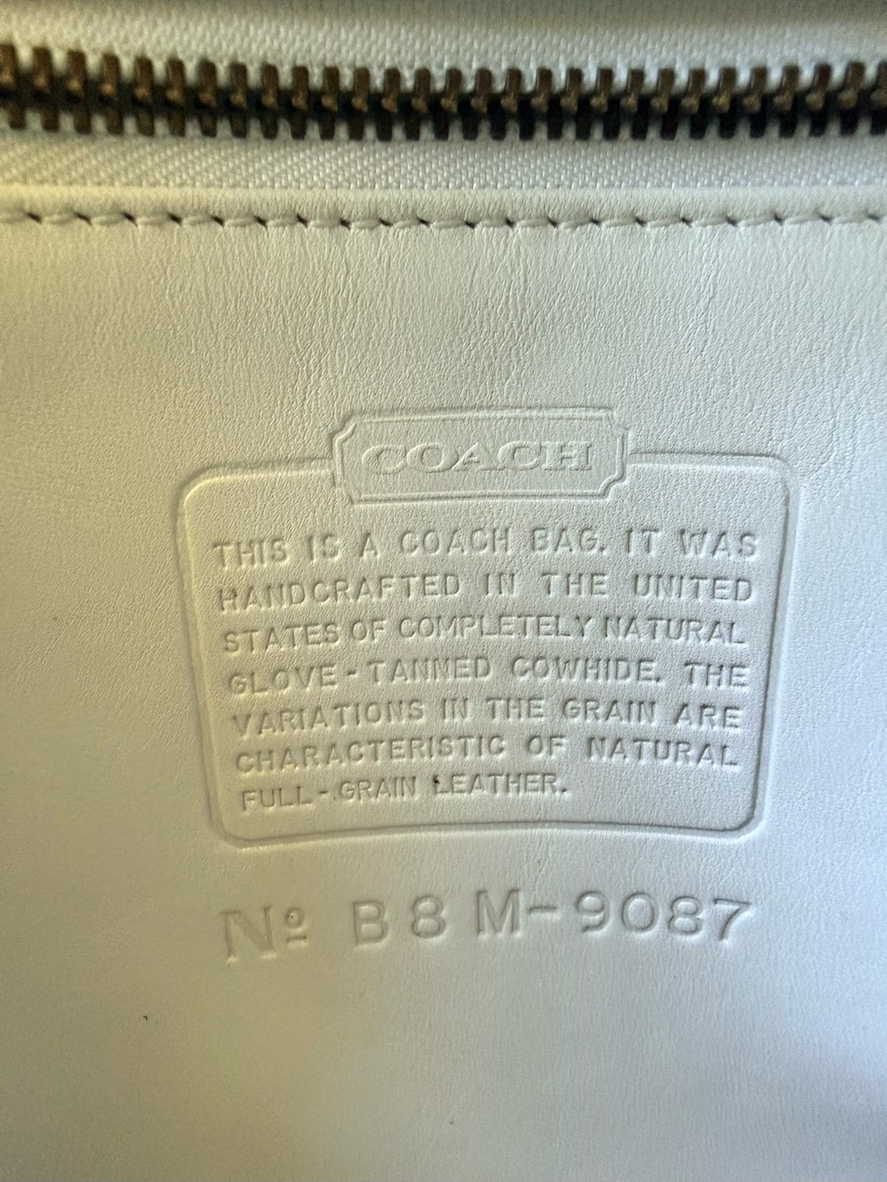 IMMACULATE Vintage COACH Metropolis 9087 Bright White Leather Bag & Dust Bag - Picture 9 of 10